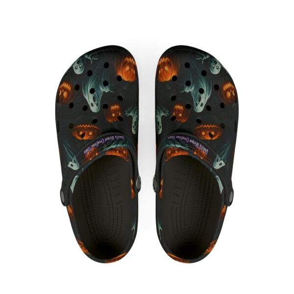 Halloween Ghosts & Pumpkins Pattern 3 Clog Style Shoes - Image 2