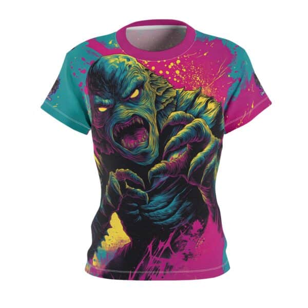 The Creature From The Deep Pop 60's Art Style Women's Tee (AOP) - Image 2