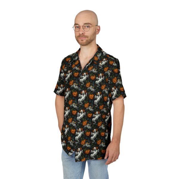 Hawaiian Shirt Ghosts & Pumpkins Pattern 1B - Image 3