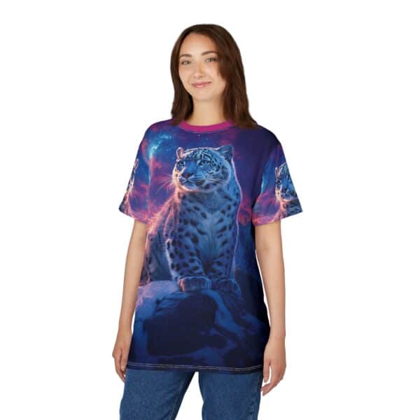 Snow Leopard Unisex Tee by Wyldesigns - Wildlife Graphic T-Shirt #WD-D016 (AOP) - Image 23