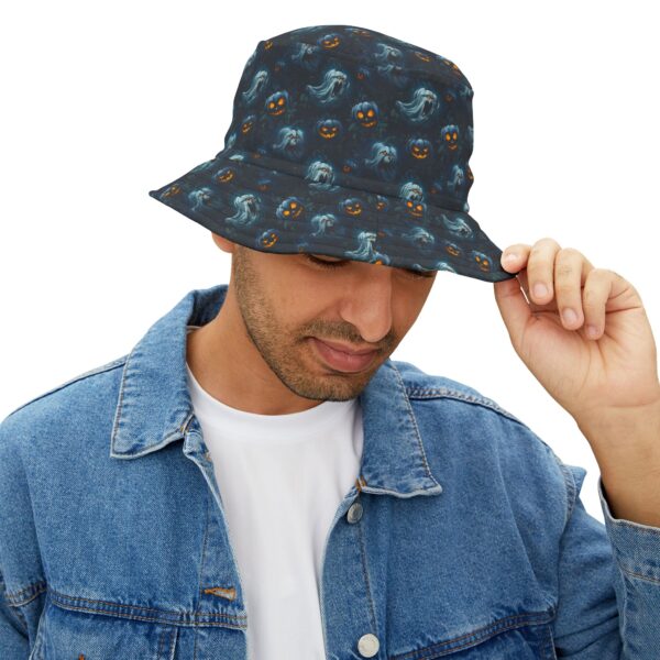 Ghosts & Pumpkins Pattern 2 Bucket Hat - Halloween Fashion Accessory - Image 5