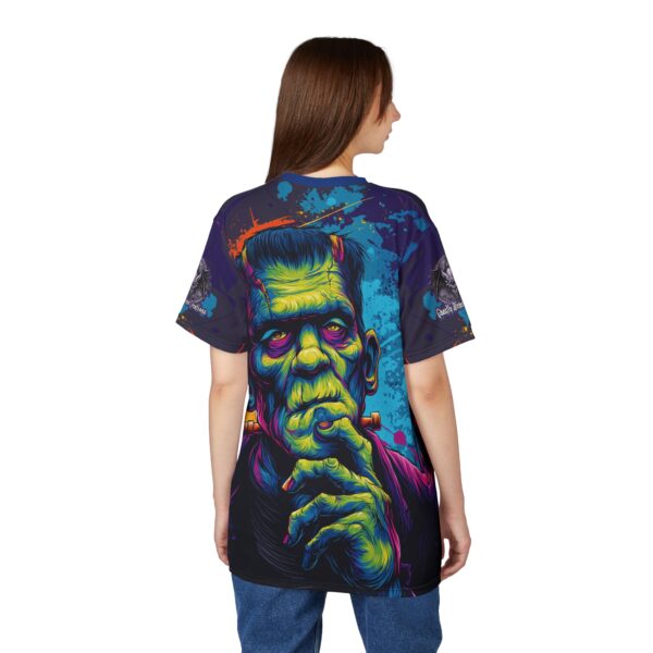 Frankenstein Pop 60's Art Style Tee Unisex (AOP) - Image 14