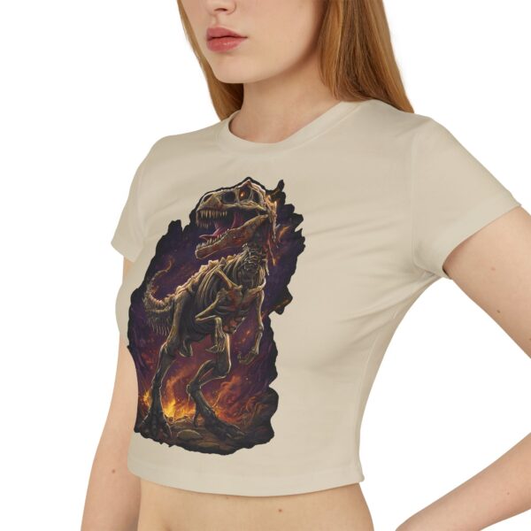Skeletal T-Rex Women's Baby Tee | Cute Graphic Shirt, Trendy Crop Top, Tyrannosaurus - Image 6