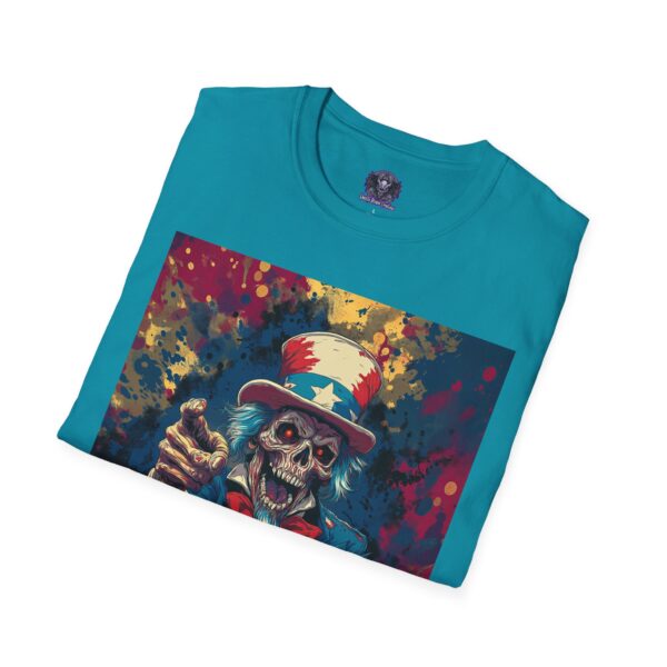 Pop Art Tee Uncle Sam Patriotic 4th Of July Skeletal Uncle Sam Pop Art 60's Style Unisex T-Shirt - Image 48