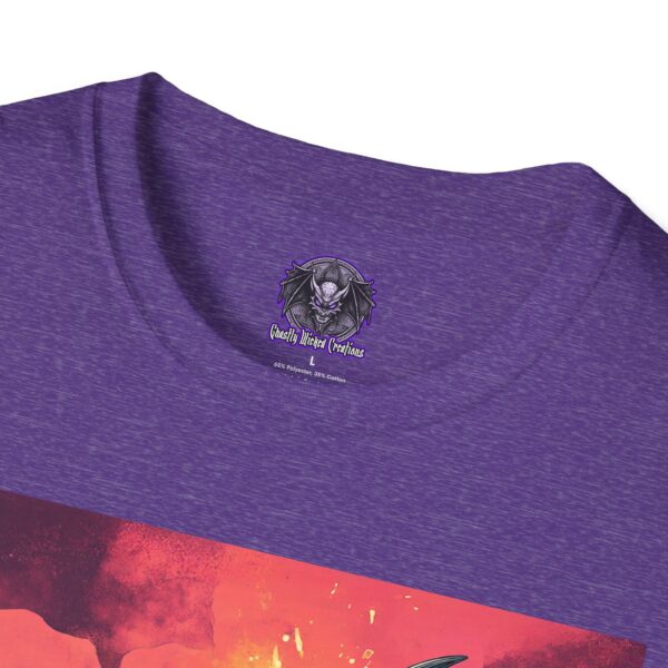 Zombie Triceratops In Volcanic Wasteland Unisex T-Shirt - Image 39