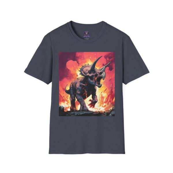 Zombie Triceratops In Volcanic Wasteland Unisex T-Shirt - Image 33