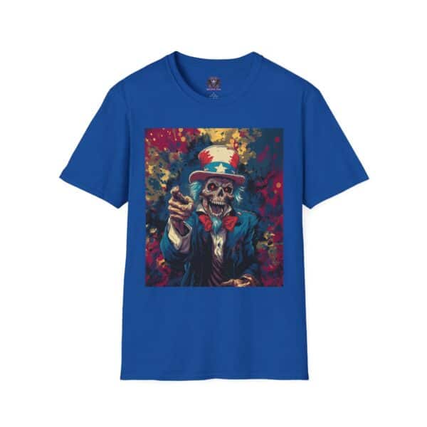 Pop Art Tee Uncle Sam Patriotic 4th Of July Skeletal Uncle Sam Pop Art 60's Style Unisex T-Shirt - Image 25