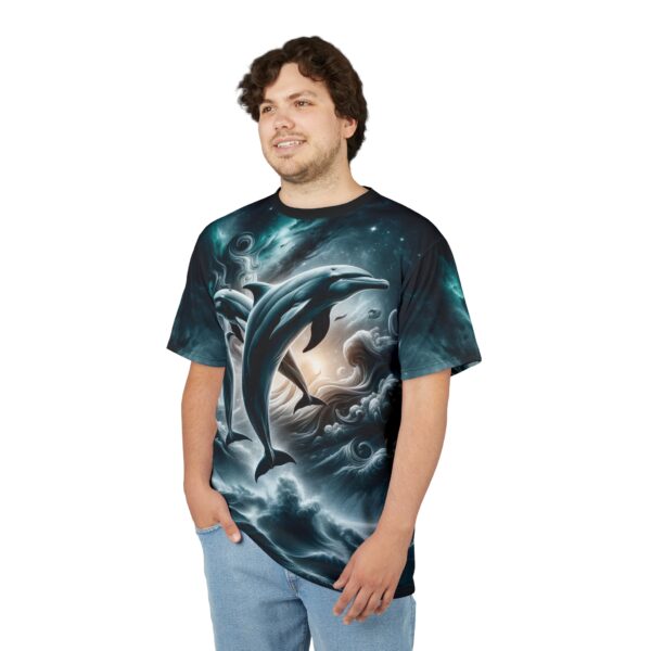 Dolphins Jumping WD-D007 By Wyldesigns Unisex Cut & Sew Tee (AOP) - Image 10