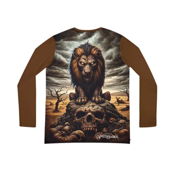 Undead Lion WD-D015 By Wyldesigns Women's Long Sleeve V-neck Shirt (AOP) - Image 3