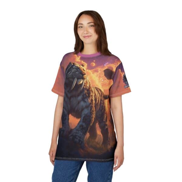 Prehistoric Smilodon aka Sabre-Tooth Tiger  Unisex Tee (AOP) - Image 31