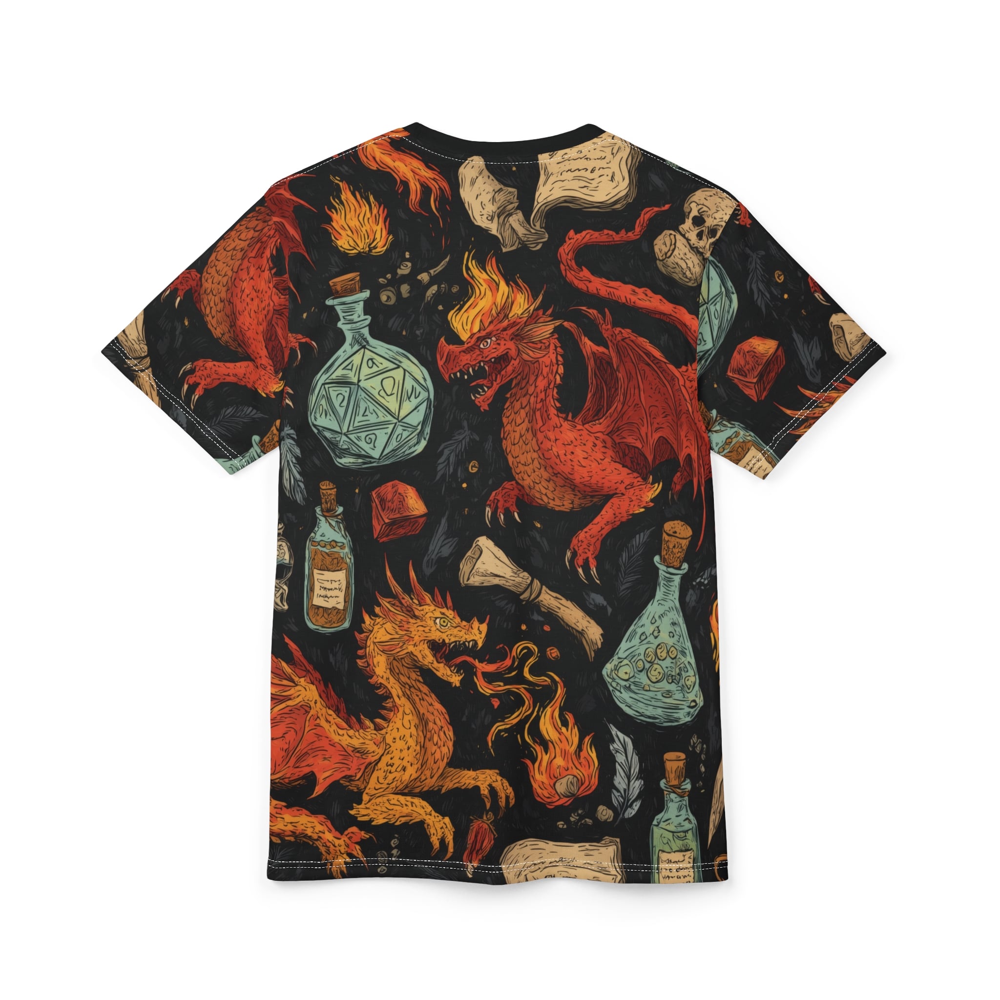 Epic Dragon Fantasy Pattern Unisex Cut & Sew Tee (AOP) - Image 28