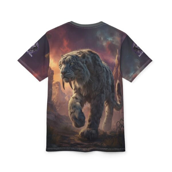 Prehistoric Smilodon aka Sabre-Tooth Tiger II Unisex Tee (AOP) - Image 27