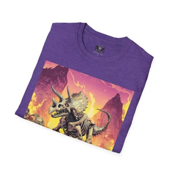 Skeletal Zombie Triceratops In Volcanic Wasteland Unisex T-Shirt - Image 40