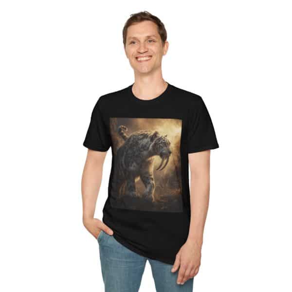 Prehistoric Smilodon aka Sabre-Tooth Tiger VIII Unisex T-Shirt, Graphic Tee, Unique Gift, Casual Wear - Image 6