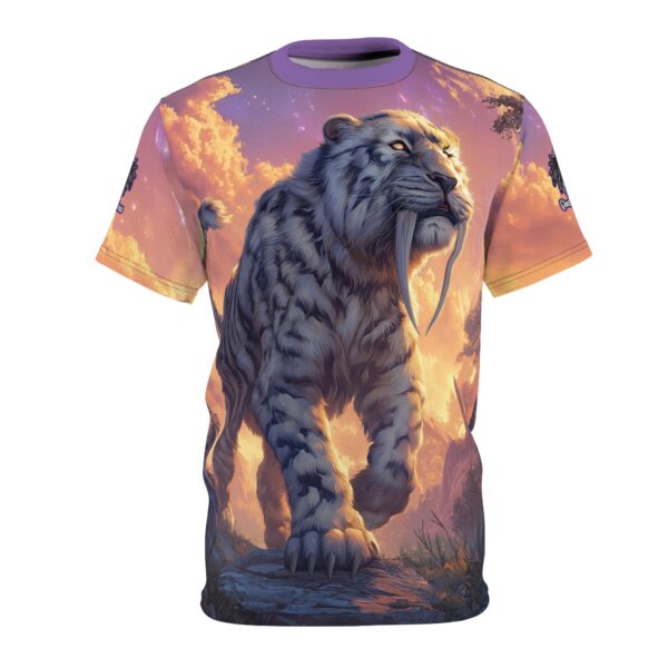 Prehistoric Smilodon aka Sabre-Tooth Tiger VI Unisex Tee (AOP)