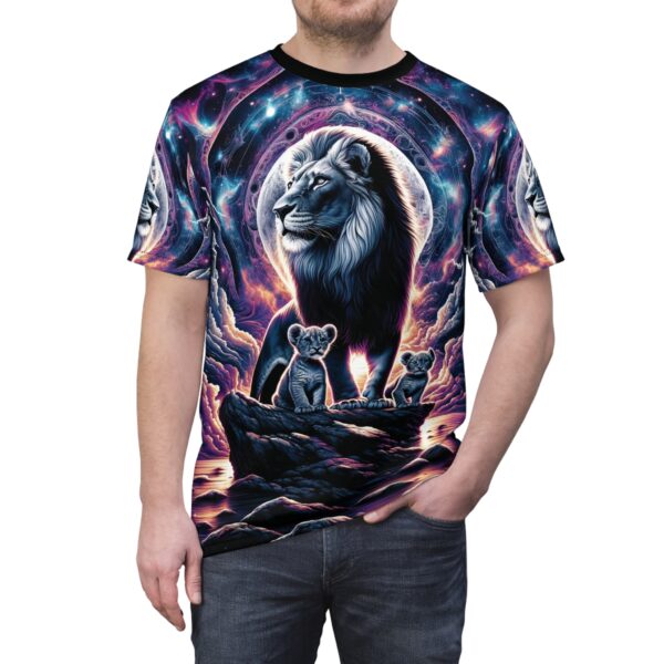 Cosmic Lion Family WD-D006 By Wyldesigns Unisex Cut & Sew Tee (AOP) - Image 5