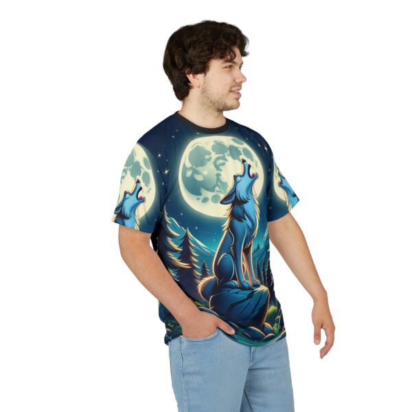 Howling Wolf Toon Style WD-D012 By Wyldesigns Unisex Cut & Sew Tee (AOP) - Image 9