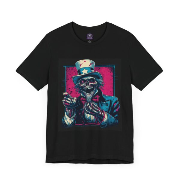 Patriotic Tee - Skeletal Uncle Sam July 4th Unisex Tee - Image 3