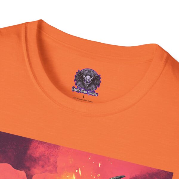 Zombie Triceratops In Volcanic Wasteland Unisex T-Shirt - Image 11