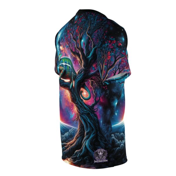 Cosmic Chameleon WD-D004 By Wyldesigns Unisex Cut & Sew Tee (AOP) - Image 4