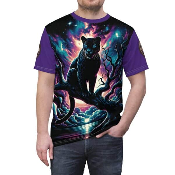 Cosmic Black Panther WD-D009 By Wyldesigns Unisex Cut & Sew Tee (AOP) - Image 19