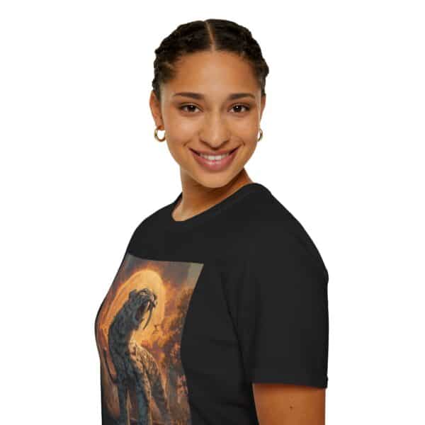 Prehistoric Smilodon aka Sabre-Tooth Tiger VII Unisex T-Shirt, Graphic Tee, Unique Gift, Casual Wear - Image 7