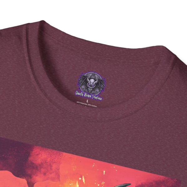 Zombie Triceratops In Volcanic Wasteland Unisex T-Shirt - Image 47