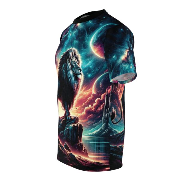 Cosmic Lion WD-D005 By Wyldesigns Unisex Cut & Sew Tee (AOP) - Image 3