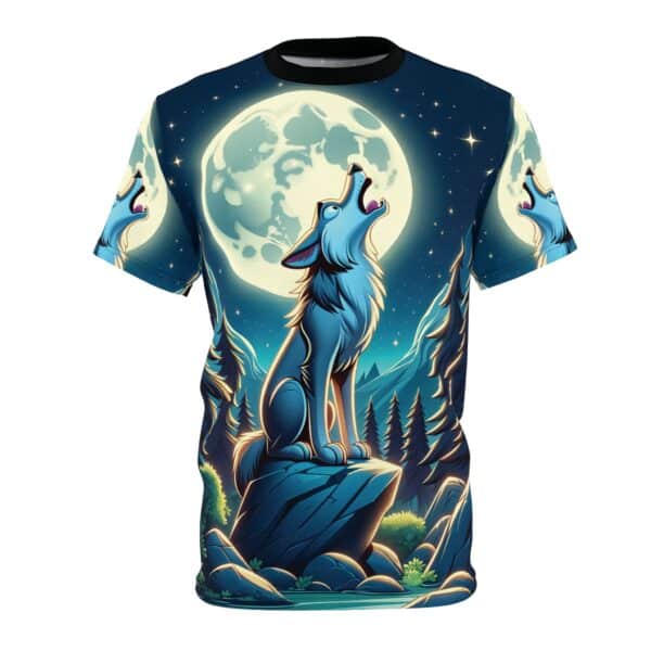 Howling Wolf Toon Style WD-D012 By Wyldesigns Unisex Cut & Sew Tee (AOP)