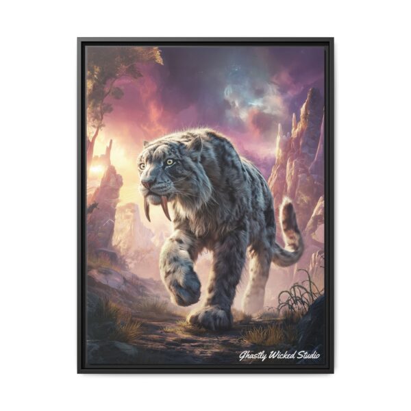 Prehistoric Smilodon aka Sabre-Tooth Tiger II Matte Canvas, Black Frame - Image 10