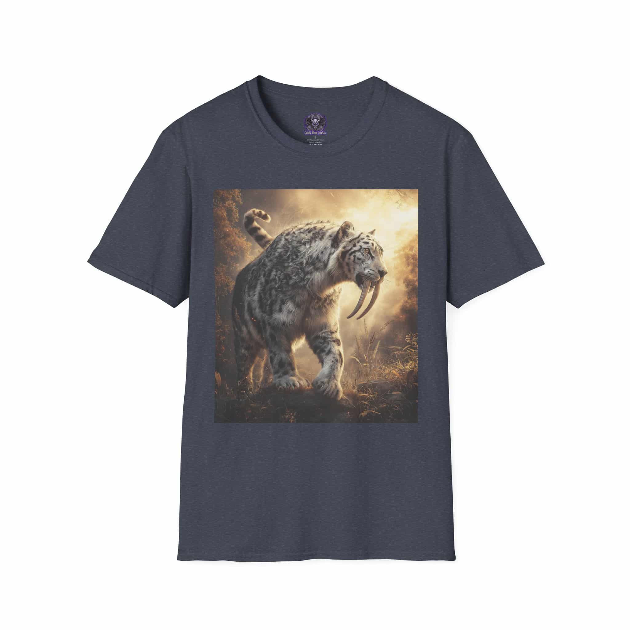 Prehistoric Smilodon aka Sabre-Tooth Tiger VIII Unisex T-Shirt, Graphic Tee, Unique Gift, Casual Wear - Image 33