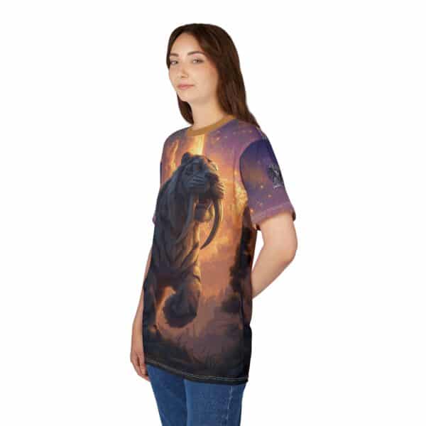 Prehistoric Smilodon aka Sabre-Tooth Tiger III Unisex Tee (AOP) - Image 38