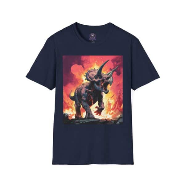 Zombie Triceratops In Volcanic Wasteland Unisex T-Shirt - Image 61