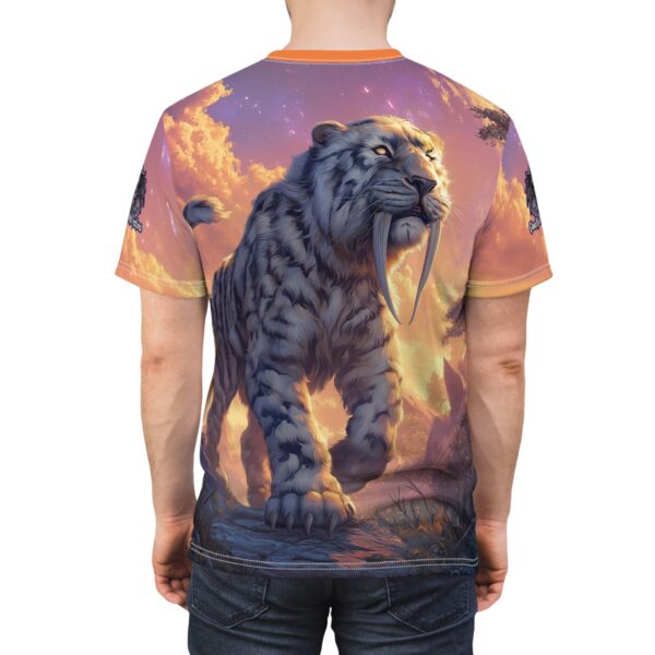 Prehistoric Smilodon aka Sabre-Tooth Tiger VI Unisex Tee (AOP) - Image 32