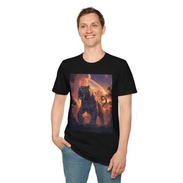 Prehistoric Smilodon aka Sabre-Tooth Tiger IV Unisex T-Shirt, Graphic Tee, Unique Gift, Casual Wear - Image 6