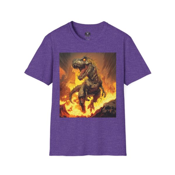 Zombie T-Rex Tyrannosaurus In Volcanic Wasteland Unisex T-Shirt - Image 37