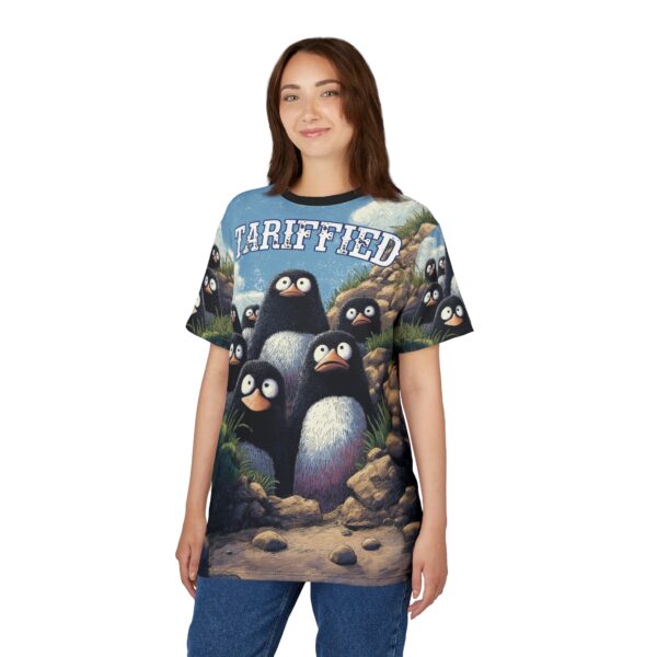Tariffied Unisex Tee – Tariff Fear Is Real (AOP) - Image 14