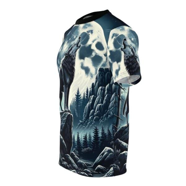 Wolf Howling WD-D001 By Wyldesigns Unisex Cut & Sew Tee (AOP) - Image 3
