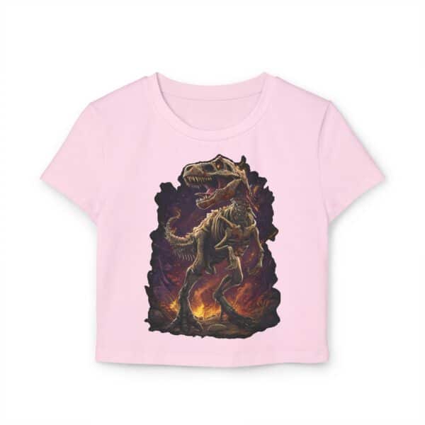 Skeletal T-Rex Women's Baby Tee | Cute Graphic Shirt, Trendy Crop Top, Tyrannosaurus - Image 19