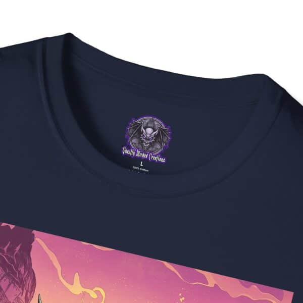Skeletal Zombie Triceratops In Volcanic Wasteland Unisex T-Shirt - Image 63