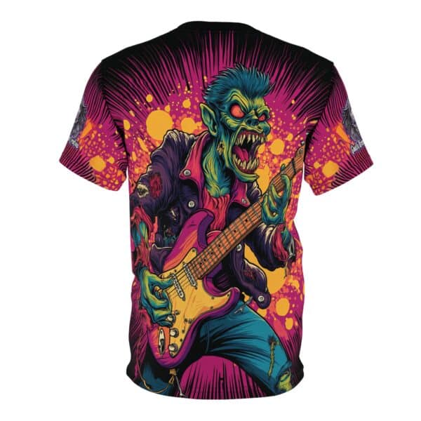 Unisex Tee Zombie Guitarist Monster Pop Art Style 60's (AOP) - Image 2