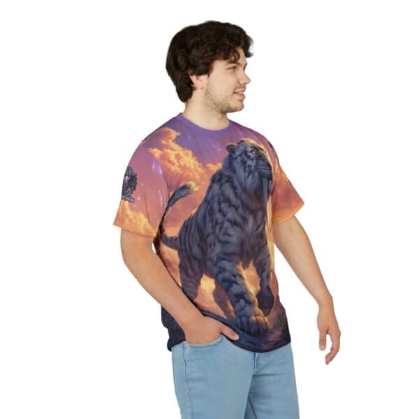 Prehistoric Smilodon aka Sabre-Tooth Tiger VI Unisex Tee (AOP) - Image 16