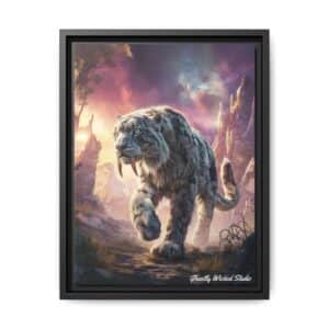 Prehistoric Smilodon aka Sabre-Tooth Tiger II Matte Canvas, Black Frame