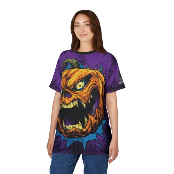 Evil Jack O' Lantern II Pop 60's Art Style Tee Unisex (AOP) - Image 11