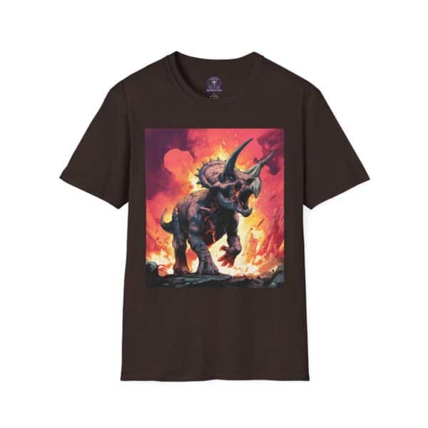 Zombie Triceratops In Volcanic Wasteland Unisex T-Shirt - Image 17