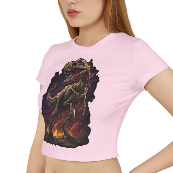 Skeletal T-Rex Women's Baby Tee | Cute Graphic Shirt, Trendy Crop Top, Tyrannosaurus - Image 24