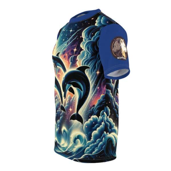 Cosmic Dolphins WD-D008 By Wyldesigns Unisex Cut & Sew Tee (AOP) - Image 17