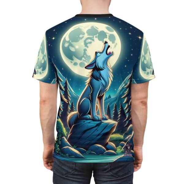 Howling Wolf Toon Style WD-D012 By Wyldesigns Unisex Cut & Sew Tee (AOP) - Image 6