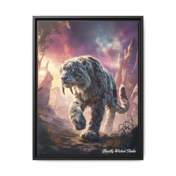 Prehistoric Smilodon aka Sabre-Tooth Tiger II Matte Canvas, Black Frame - Image 7