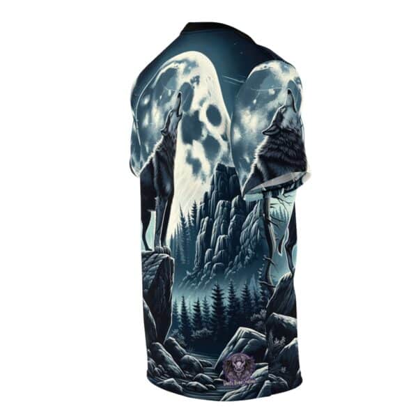 Wolf Howling WD-D001 By Wyldesigns Unisex Cut & Sew Tee (AOP) - Image 4